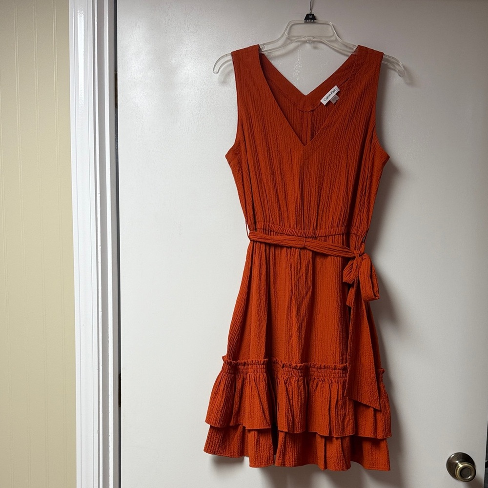 Calvin Klein Vibrant Orange Mini Dress